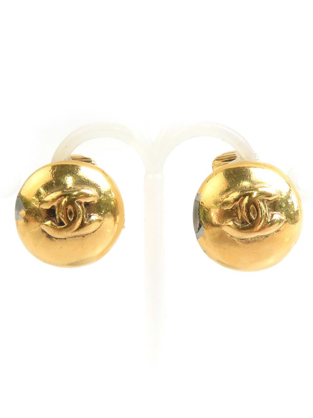 Chanel Cc Logo Clip-On Earrings Gold- #208662C47B